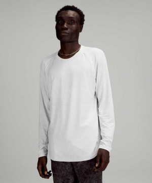 Lululemon Drysense Long Sleeve Erkek Üstler Heathered Vapor | OVTLMW-067