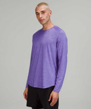 Lululemon Drysense Long Sleeve Erkek Üstler Mor Beyaz | VWUQXP-829