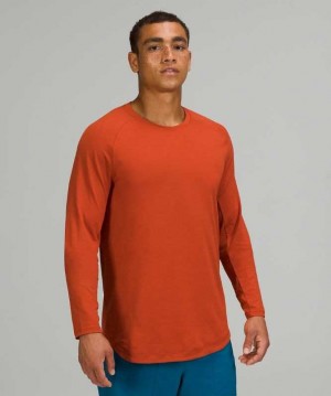 Lululemon Drysense Long Sleeve Erkek Üstler Aztec Brick | XCVUPB-210