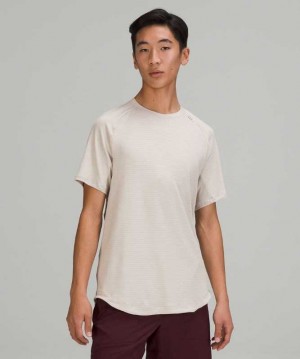 Lululemon Drysense Sleeve Erkek Üstler Heathered Raw Linen | ELAOVJ-658