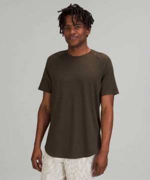Lululemon Drysense Sleeve Erkek Üstler Koyu Zeytin Yeşili | KCTMVP-672