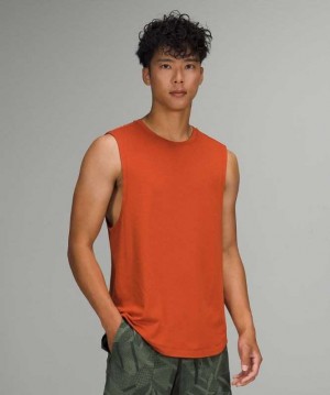 Lululemon Drysense Sleeveless Erkek Üstler Aztec Brick | DZEQTX-360
