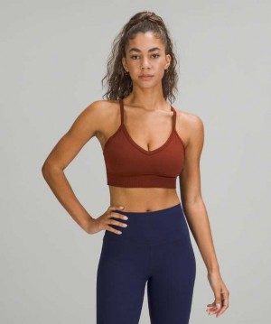 Lululemon Ebb to Street C/D Kadın Spor Sütyeni Kahverengi | ZQWVGF-180