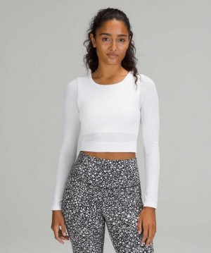 Lululemon Ebb to Street Long Sleeve Shirt Kadın Üstler Beyaz | ZHQRAD-172