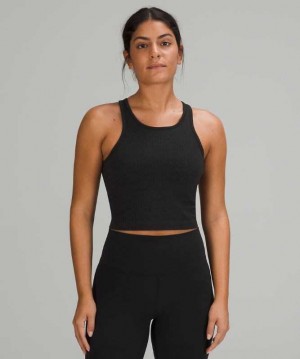 Lululemon Ebb to Street RB Crop Kadın Üstler Siyah | QDRLVO-160