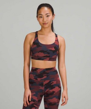 Lululemon Energy Kadın Spor Sütyeni Camo Kırmızı | KCIZDO-154