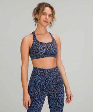 Lululemon Energy Kadın Spor Sütyeni Leopar Camo Mavi | NZAPUQ-039