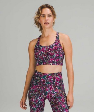 Lululemon Energy Long Line Kadın Spor Sütyeni Floral Electric Multi | CODGBS-502