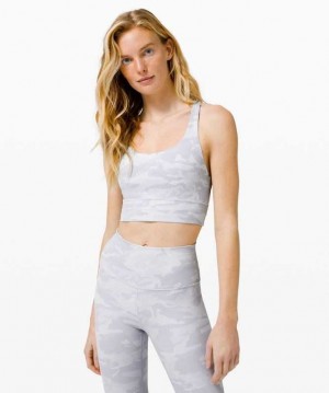 Lululemon Energy Long Line Rib Kadın Spor Sütyeni Camo Beyaz | IFJQHS-681