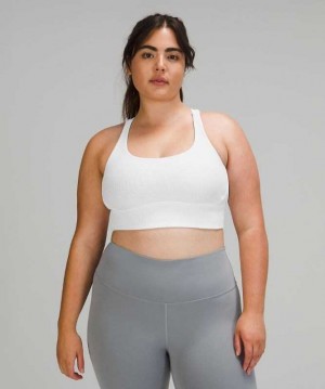 Lululemon Energy Long Line Rib Kadın Spor Sütyeni Beyaz | NGAVSZ-537
