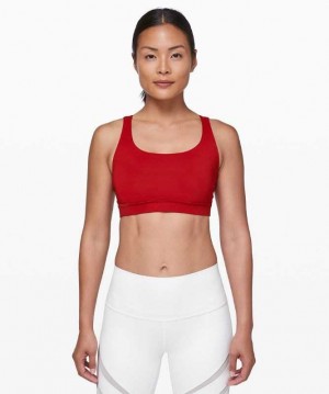 Lululemon Energy Medium Support, B–D Cups Kadın Spor Sütyeni Koyu Kırmızı | FYOEQT-497