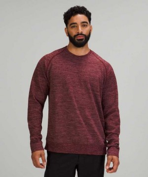 Lululemon Engineered Warmth Long Sleeve Crew Erkek Tişörtü Pembe Siyah | LGJOFV-712