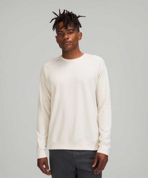 Lululemon Engineered Warmth Long Sleeve Crew Erkek Tişörtü Beyaz Beyaz | UTBVGH-084