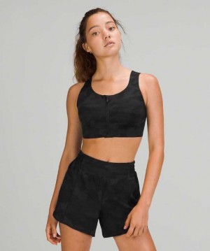 Lululemon Enlite Front-Zip High Support, A–DDD(E) Cups Kadın Spor Sütyeni Camo Koyu | TDWZFI-452