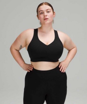 Lululemon Enlite Weave Kadın Spor Sütyeni Siyah | SCDYJB-560