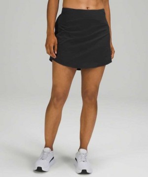 Lululemon Essential HR Run Long Kadın Etek Siyah | UYQPVC-583