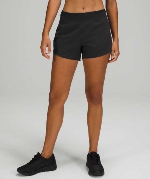 Lululemon Essential Run HR 4" Kadın Şort Siyah | AJWZNP-204