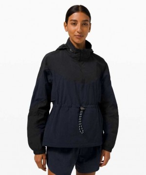 Lululemon Evergreen Anorak Kadın Mont Lacivert Siyah | UQDOAS-632
