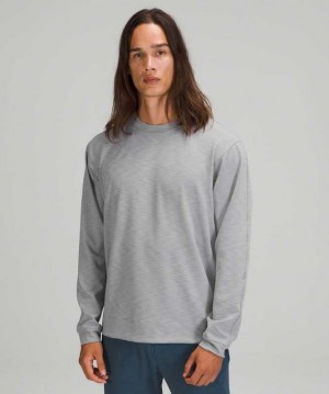 Lululemon Everlux Oversized Long Sleeve Crew Erkek Tişörtü Gri | RKGSXA-765