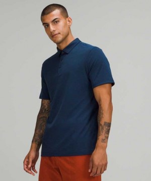 Lululemon Evolution Polo Erkek Üstler Lacivert | MNSYKE-875