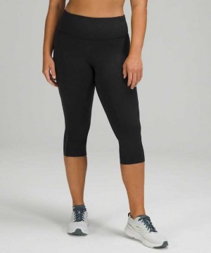 Lululemon Fast and Free HR Crop 19" Ref Kadın Pantolon Siyah | WDAFPU-327