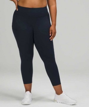 Lululemon Fast and Free HR Crop 23" Non-Reflective Kadın Tayt Lacivert | LEFCNM-890