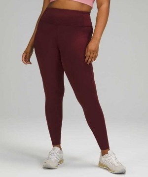 Lululemon Fast and Free High-Rise Tight 28" Kadın Tayt Kırmızı | AZBGNJ-961