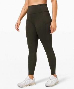 Lululemon Fast and Free High-Rise Tight 28" Kadın Tayt Koyu Zeytin Yeşili | GSBCRI-857