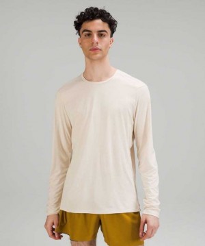 Lululemon Fast and Free Long Sleeve Erkek Üstler Beyaz | FVKQDI-672