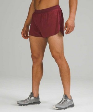 Lululemon Fast and Free Reflective 3" Erkek Şort Mulled Wine | MFQXBV-597