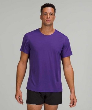 Lululemon Fast and Free Sleeve Shirt Breathe Erkek Üstler Mor | RNPUOZ-027