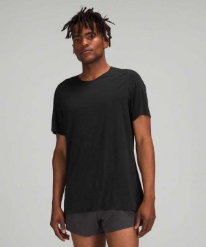 Lululemon Fast and Free Sleeve Shirt Breathe Erkek Üstler Siyah | VXELYT-351