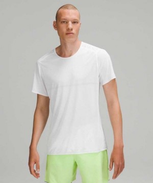 Lululemon Fast and Free Sleeve Shirt Breathe Erkek Üstler Beyaz | EGTVOJ-712