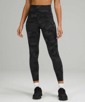 Lululemon Fast and Free Tight 25" Reflective Nulux Kadın Tayt Camo Koyu | ILFGPX-203