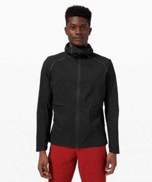 Lululemon Fast and Free Windbreaker Erkek Mont Siyah | WXUHYK-987