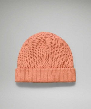 Lululemon Fleece-Lined Knit Beanie Şapkalar Pembe | XKNPYM-549