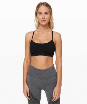 Lululemon Flow Y Nulu Light Support, A–C Cups Kadın Spor Sütyeni Siyah | OPXJZM-751