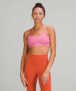 Lululemon Flow Y Nulu Light Support, A–C Cups Kadın Spor Sütyeni Pembe | PMELDG-437