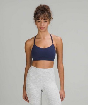 Lululemon Flow Y Nulu Light Support, A–C Cups Kadın Spor Sütyeni Night Sea | WUVHBG-259