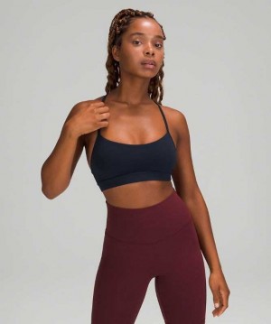Lululemon Flow Y Nulu Light Support, A–C Cups Kadın Spor Sütyeni Lacivert | CPIKVA-072