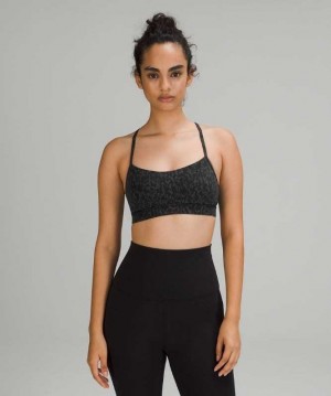 Lululemon Flow Y Nulu Light Support, A–C Cups Kadın Spor Sütyeni Leopar Camo Koyu | DTIRSF-218