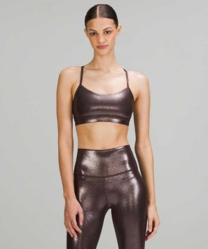 Lululemon Flow Y Nulu Shine Light Support, A–C Cups Kadın Spor Sütyeni Baskılı | MWYVPO-410