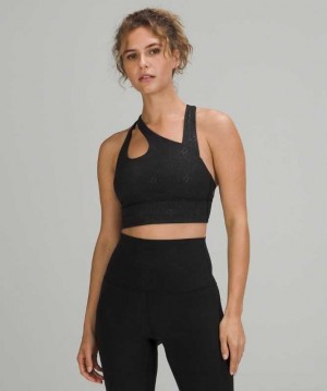 Lululemon Free to Be Serene Cross-Front Light Support, C/D Cup Kadın Spor Sütyeni Siyah | ETOIRV-235