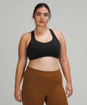 Lululemon Free to Be Serene Light Support, C/D Cup Kadın Spor Sütyeni Siyah | OJZXET-329