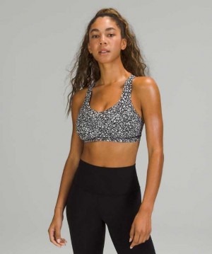 Lululemon Free to Be Serene Light Support, C/D Cup Kadın Spor Sütyeni Beyaz Siyah Beyaz | PBFQEL-124