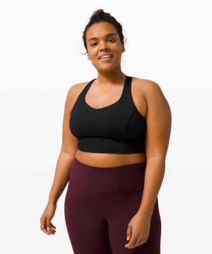 Lululemon Free to Be Serene Longline Online Only Light Support, C/D Cup Kadın Spor Sütyeni Siyah | DHCIUT-238