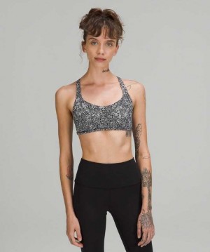 Lululemon Free to Be - Wild Light Support, A/B Cup Kadın Spor Sütyeni Beyaz Siyah Sarı | BPASYH-178