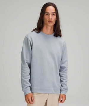 Lululemon French Terry Oversized Long Sleeve Crew Erkek Tişörtü Chambray | WMXVZE-519