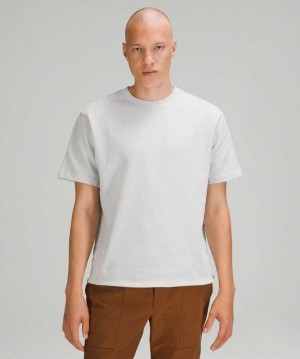 Lululemon French Terry Oversized Sleeve Crew Erkek Üstler Vapor | VRQUWS-093