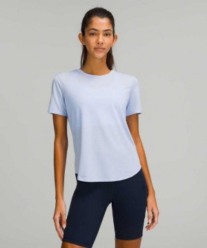 Lululemon High Neck Running and Training T-Shirt Kadın Üstler Mavi | SYURED-097